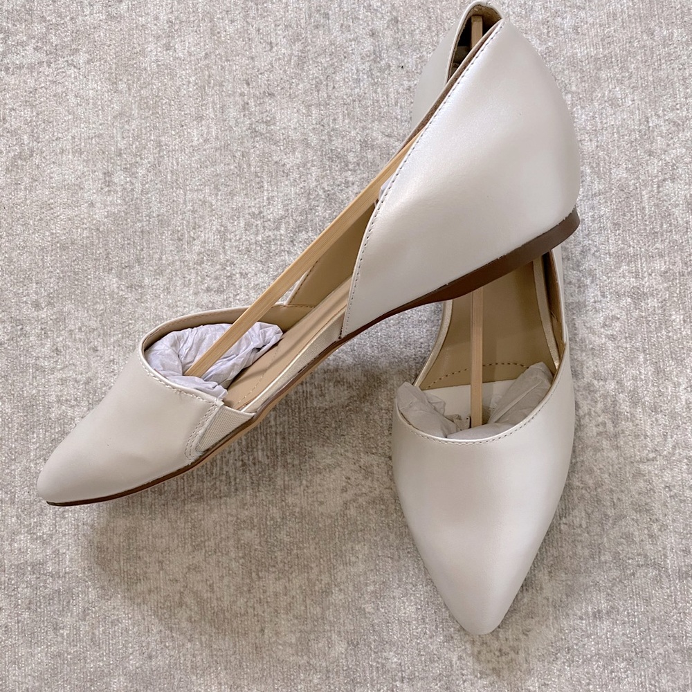 Pearl white flats